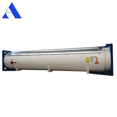40ft ISO δεξαμενή φυσικού αερίου 52.5 CBM UN T50 για συμπιεσμένο υγροποιημένο LPG χλώριο αμμωνία υψηλής χωρητικότητας ISO δεξαμενή