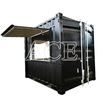 Κίος 10ft Shipping Container Καφετέρια Custom Made Movable Bar Καφετέρια με πάτωμα πλακέ