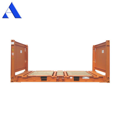 20ft 20ft 20 Flat Rack Flatrack Container Ocean Shipping Containers Tare Βάρος 2750KGS Υποστρώμα 28mm Πλάιγουντ Υποστρώμα