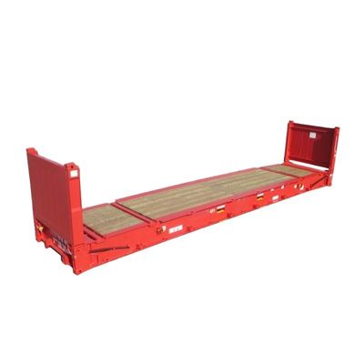 40ft 40' Steel Corten Steel Flat Rack Μεταφορικά εμπορευματοκιβώτια με πάτωμα αντιστρόφου και αναδιπλούμενο άκρο Flatrack Certified CSC