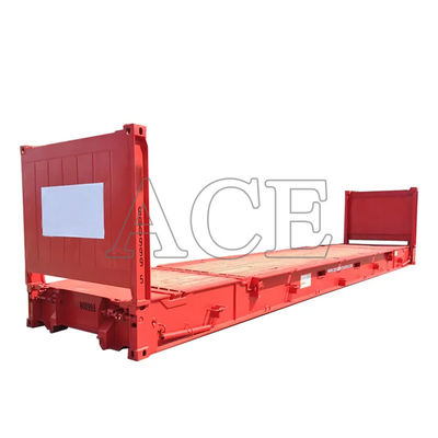 40ft 40' Steel Corten Steel Flat Rack Μεταφορικά εμπορευματοκιβώτια με πάτωμα αντιστρόφου και αναδιπλούμενο άκρο Flatrack Certified CSC