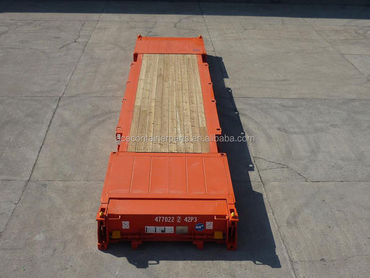 40ft 40' Steel Corten Steel Flat Rack Μεταφορικά εμπορευματοκιβώτια με πάτωμα αντιστρόφου και αναδιπλούμενο άκρο Flatrack Certified CSC
