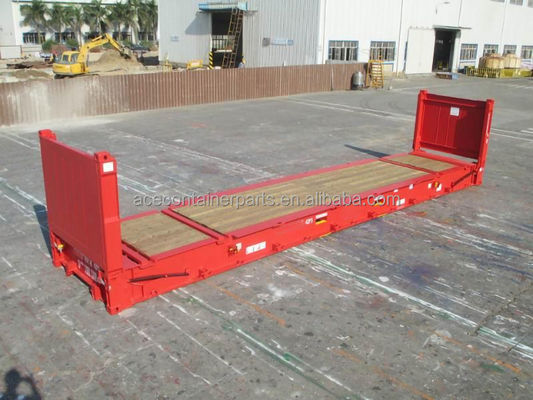40ft 40' Steel Corten Steel Flat Rack Μεταφορικά εμπορευματοκιβώτια με πάτωμα αντιστρόφου και αναδιπλούμενο άκρο Flatrack Certified CSC