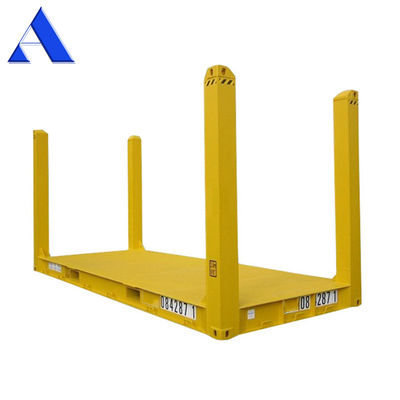 20ft 20ft Flat Rack Container με πιστοποιημένο από το CSC Custom Color Logo Corten Steel Fixed Corner Post και έγκριση BV GL ABS