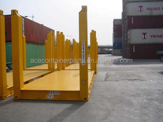 20ft 20ft Flat Rack Container με πιστοποιημένο από το CSC Custom Color Logo Corten Steel Fixed Corner Post και έγκριση BV GL ABS