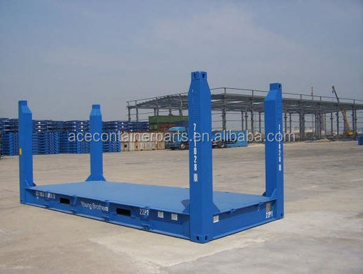 20ft 20ft Flat Rack Container με πιστοποιημένο από το CSC Custom Color Logo Corten Steel Fixed Corner Post και έγκριση BV GL ABS