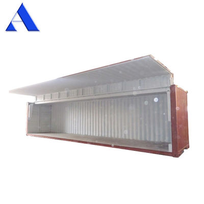 40 πόδια Πτέρυγα Flying Open Side Door Shipping Container με ηλεκτρικό υδραυλικό κύλινδρο CSC πλάκα και 76,4 CBM χωρητικότητα