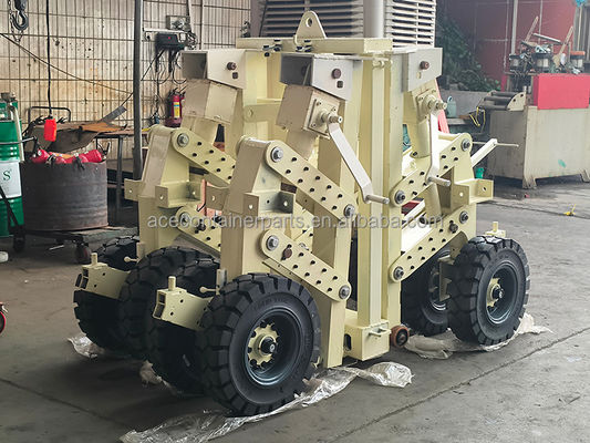 15 τόνων 30 τόνων 4 τεμάχια Καουτσούκ Super Shipping Container Lifting Caster με Twistlock Υπηρεσιακό κτίριο Προγράμματα αναβάθμισης σε γκρι