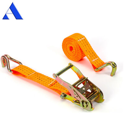 Ανθεκτικό 3-10m μήκος Polyester Cargo Ratchet Tie Down Lashing Strap με Polyester ανασυρόμενο κλειδί