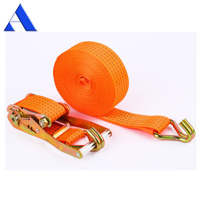 Ανθεκτικό 3-10m μήκος Polyester Cargo Ratchet Tie Down Lashing Strap με Polyester ανασυρόμενο κλειδί