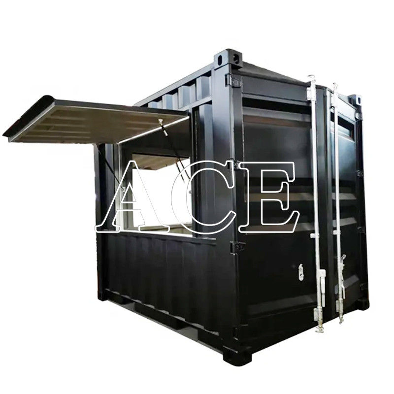 Κίος 10ft Shipping Container Καφετέρια Custom Made Movable Bar Καφετέρια με πάτωμα πλακέ