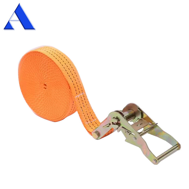 Ανθεκτικό 3-10m μήκος Polyester Cargo Ratchet Tie Down Lashing Strap με Polyester ανασυρόμενο κλειδί